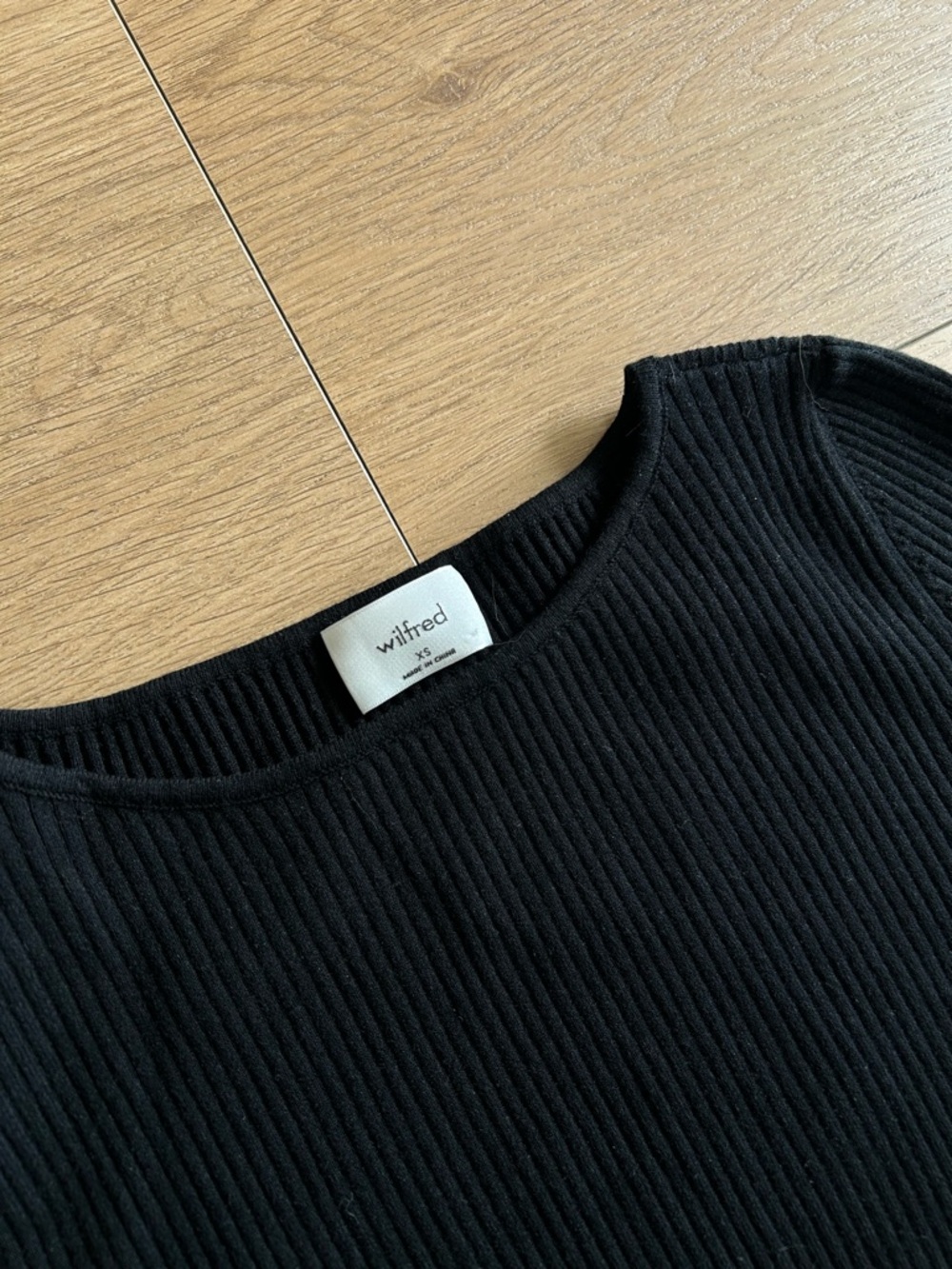 Wilfred Black Long-Sleeve Cutout Mini Dress - Picture 6 of 7